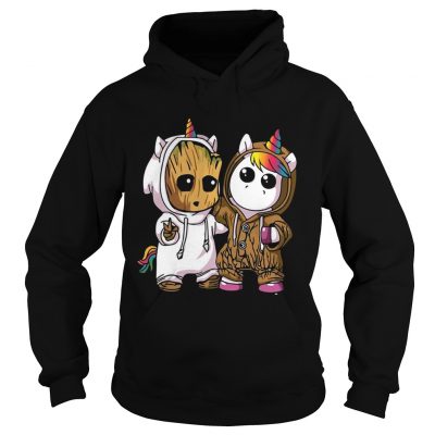Baby Groot And Unicorn Hoodie