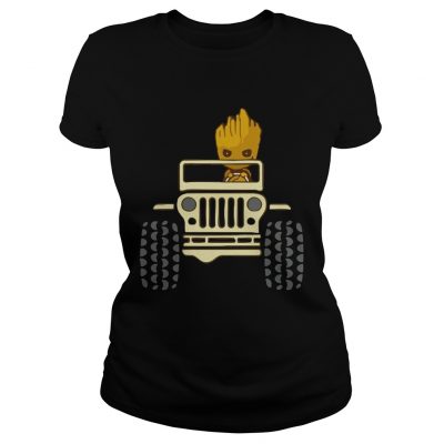 Baby Groot Drive Jeep Ladies Tee
