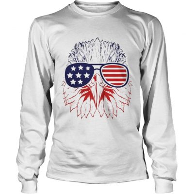 Bald Eagle American Flag Aviator Glasses Longsleeve Tee