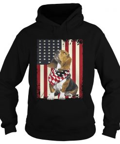 Basset Hound American flag Hoodie