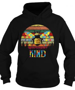 Bee Kind Autism Awareness vintage sunset Hoodie