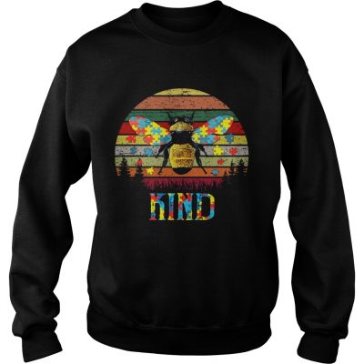 Bee Kind Autism Awareness vintage sunset Sweatshirt