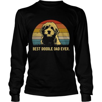 Best Doodle Dad Ever vintage sunset Longsleeve Tee