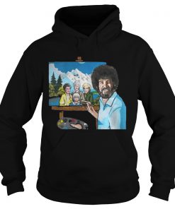 Bob Ross painting the golden girl Hoodie
