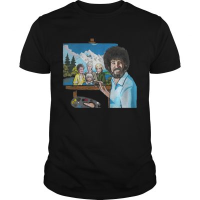 Bob Ross painting the golden girl Unisex Shirt
