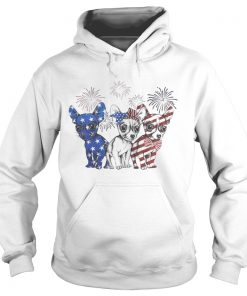 Chihuahua blue white and red American flag Hoodie