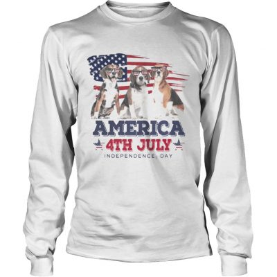 Cool Beagle America 4th July Independence Day Longsleeve Tee