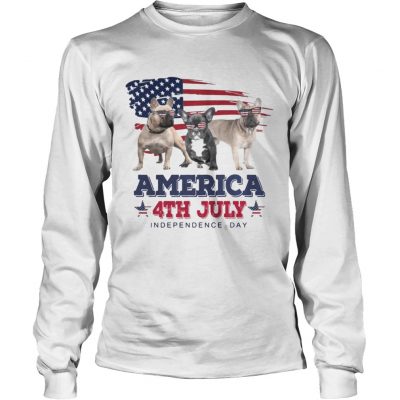 Cool French Bulldog America 4th July Independence Day Longsleeve Tee