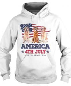 Cool Golden Retriever America 4th July Independence Day Hoodie