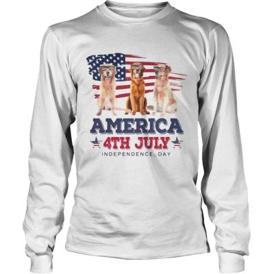 Cool Golden Retriever America 4th July Independence Day Longsleeve Tee