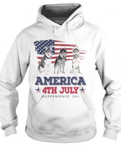 Cool Husky America 4th July Independence Day Hoodie
