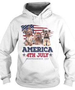 Cool Yorkshire Terrier America 4th July Independence Day Hoodie