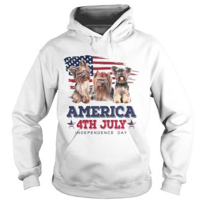 Cool Yorkshire Terrier America 4th July Independence Day Hoodie