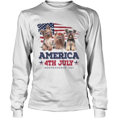 Cool Yorkshire Terrier America 4th July Independence Day Longsleeve Tee