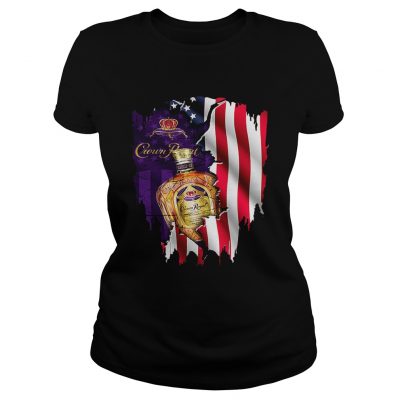 Crown Royal inside American flag Ladies Tee