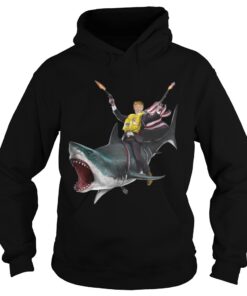 Donald Trump riding shark Independence Day 4th of July Hoodie