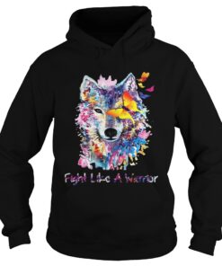 Fight Like A Warrior Wolf With Butterfly Watercolor Hoodie