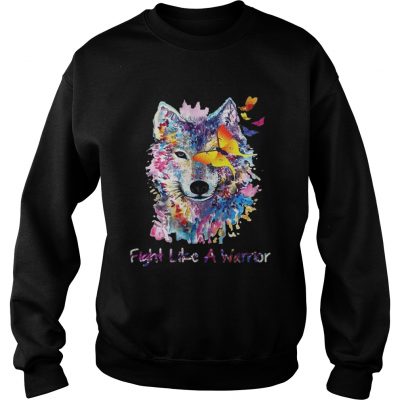 Fight Like A Warrior Wolf With Butterfly Watercolor Sweater