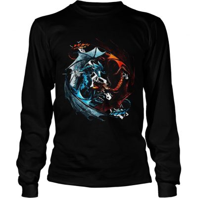 Fire dragon and ice dragon battle Longsleeve tee
