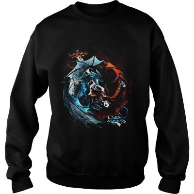 Fire dragon and ice dragon battle Sweater