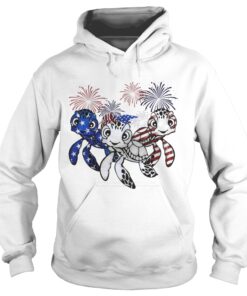 Firework American flag Turtles Hoodie