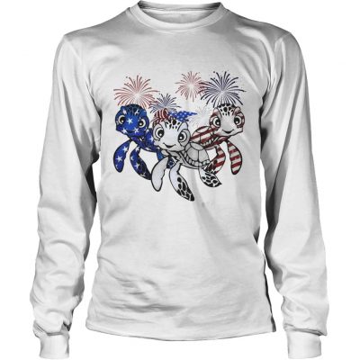 Firework American flag Turtles Longsleeve Tee