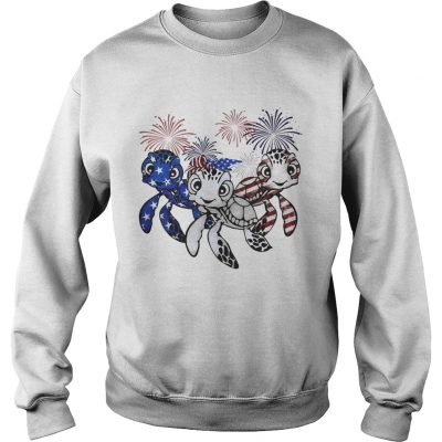 Firework American flag Turtles Sweatshirt