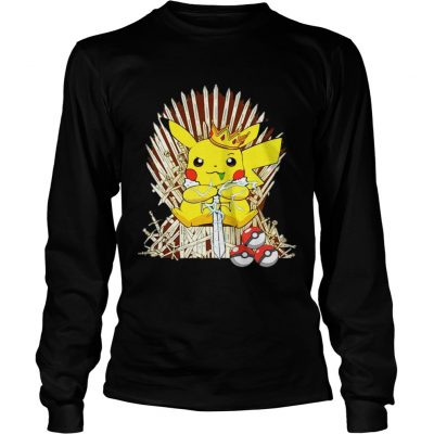 Game of Thrones Pikachu King of Iron throne Longsleeve Tee