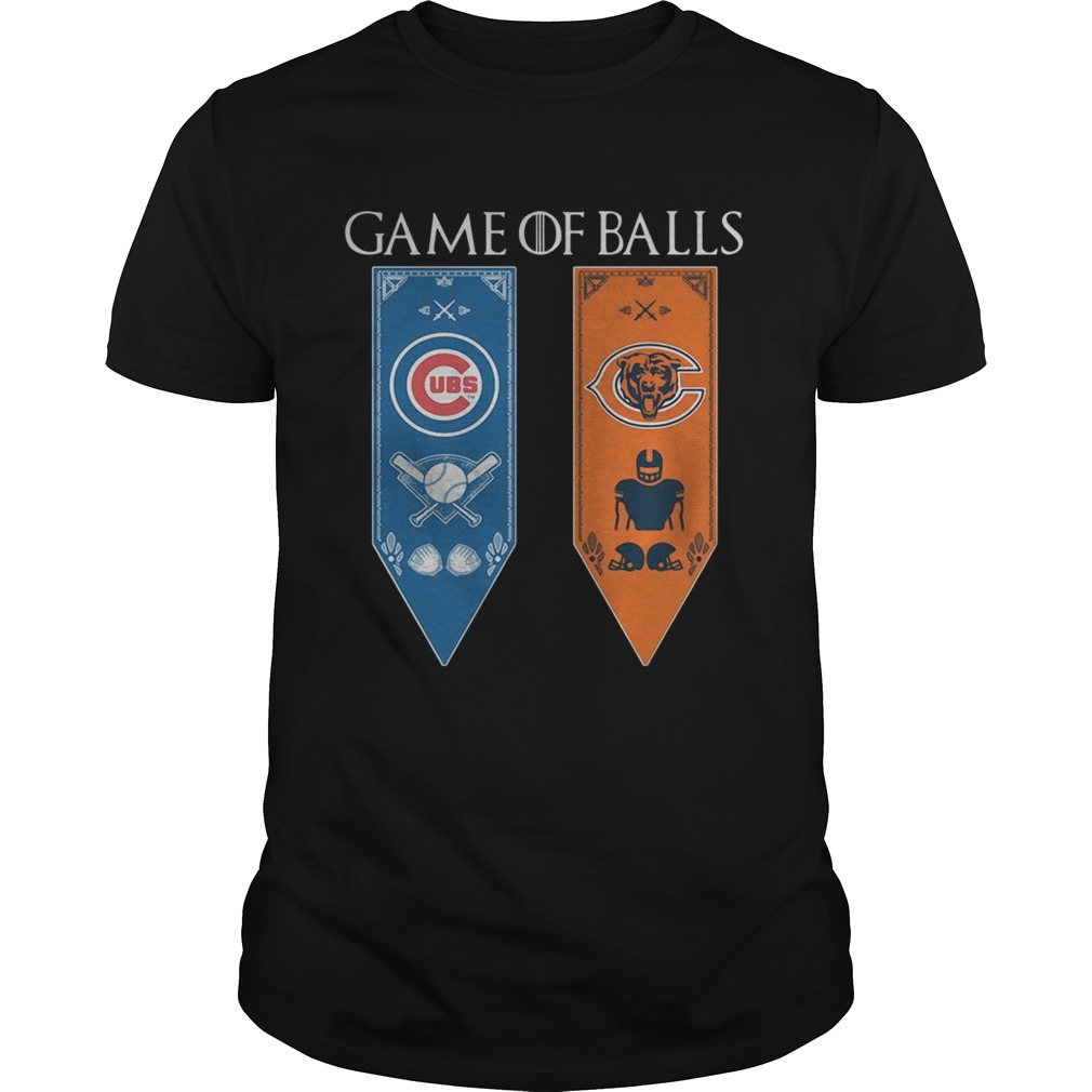 Game of Thrones game of balls Chicago Cubs and Chicago Bears tshirt