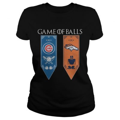 Game of Thrones game of balls Chicago Cubs and Denver Broncos Ladies tee