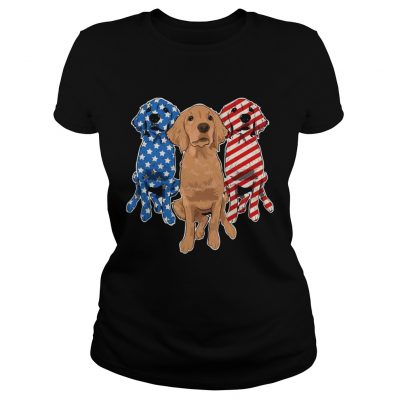 Golden Retriever Flag Ladies Tee