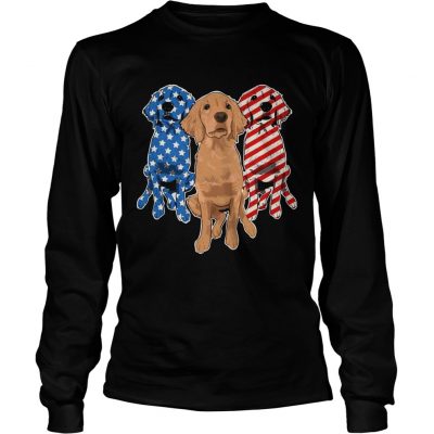 Golden Retriever Flag Longsleeve Tee