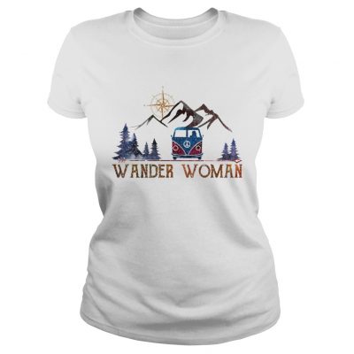 Hippie car wander woman Compass Hiking Ladies Tee