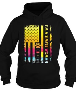 Im A Simple Woman Loves Dog Wine And Flip Flop Hoodie