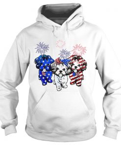 Independence day 4th of July Shih Tzu beauty America flag Hoodie
