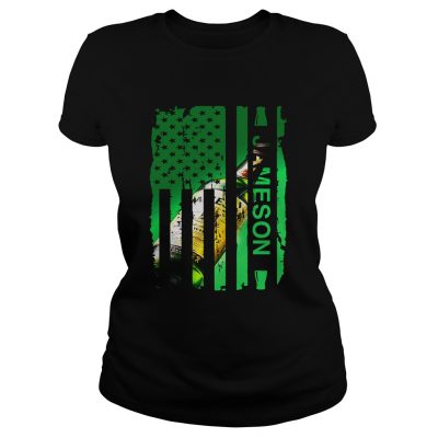 Jameson Irish Whiskey inside American flag Ladies Tee