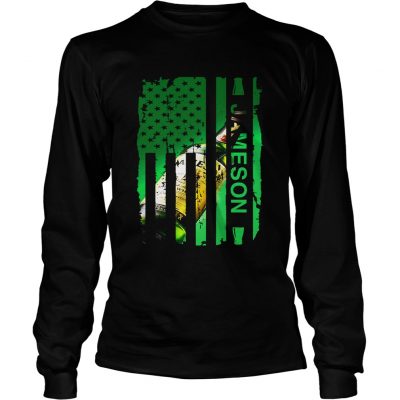 Jameson Irish Whiskey inside American flag Longsleeve TEe