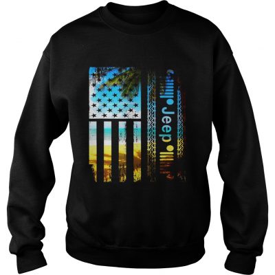 Jeep American flag summer beach Sweater