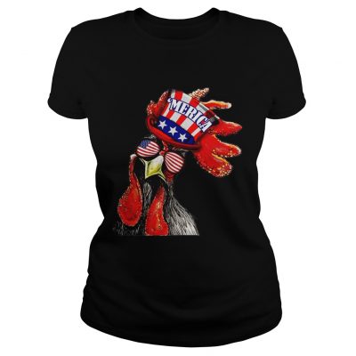 Merica chicken 4th of july Ladies Tee