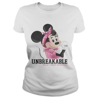 Minnie Mouse unbreakable breast cancer awareness Ladies Tee