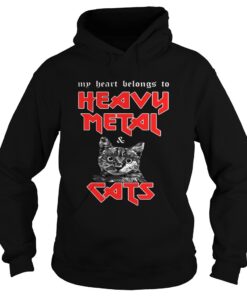 My heart belongs to heavy metal and cats Hoodie