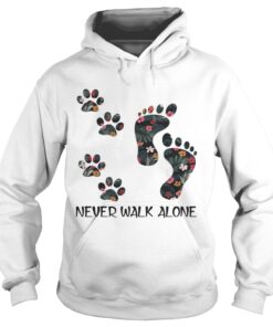 Never Walk Alone Floral Dog Lover Footprint Version Hoodie