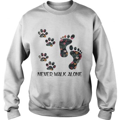 Never Walk Alone Floral Dog Lover Footprint Version Sweater