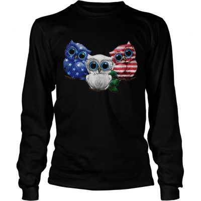 Owl American flag Longsleeve Tee