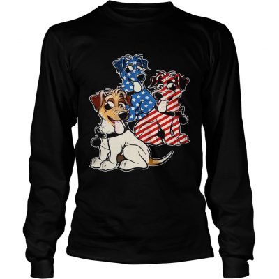 Parson Russell Terrier American Flag Longsleeve Tee