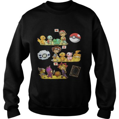 Satoshi Pokemon Yagami Taichi Digimon Yugi Muto YuGiOh Friends Sweater