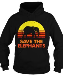 Save the elephants vintage sunset Hoodie