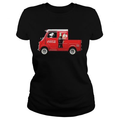 Snoopy Drink CoCa Red Car Ladies Tee