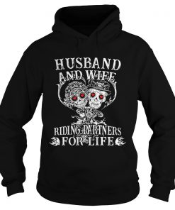 Tattoo and skull Husband and wife riding partners for life Hoodie