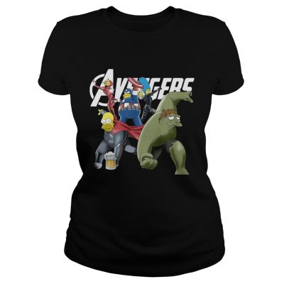 The Simpsons Marvel Avengers Endgame Ladies Tee